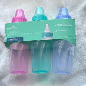 New evenflo classic standard neck baby bottles 3piece set 8oz pink blue